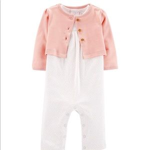 Baby Girl Carter's‎ Cardigan & Jumpsuit Set